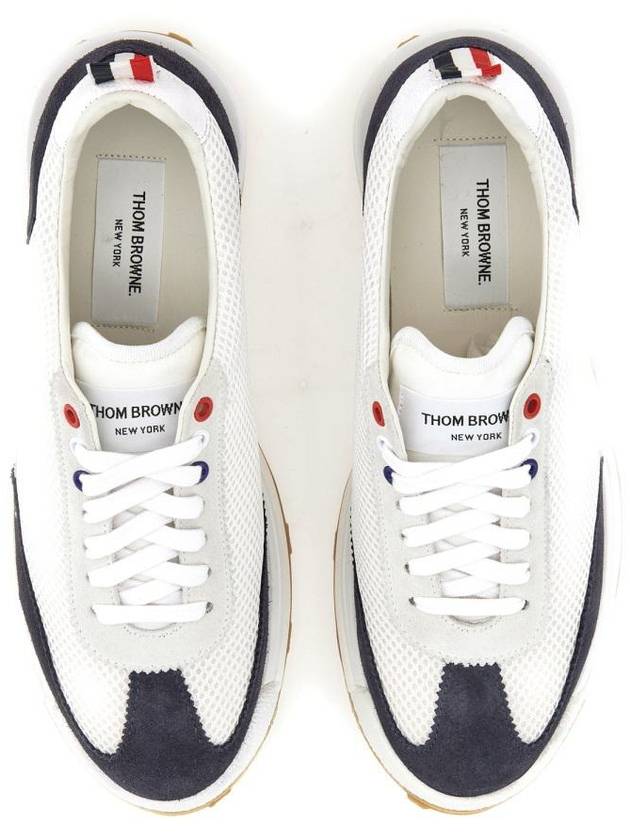 Fine Kid Suede Tech Runner Sneaker Navy - THOM BROWNE - BALAAN 11