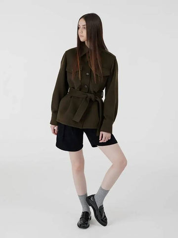 belted short outer jacket khaki - VOYONN - BALAAN 1