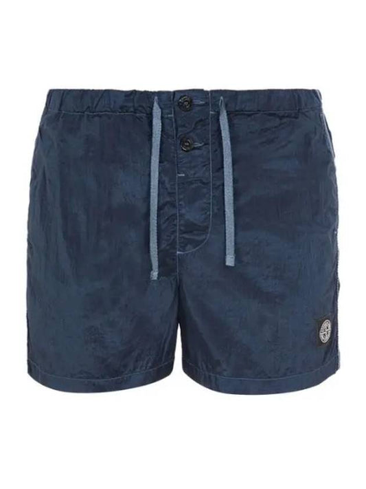 Men's Nylon Metal Swim Shorts Navy - STONE ISLAND - BALAAN 2