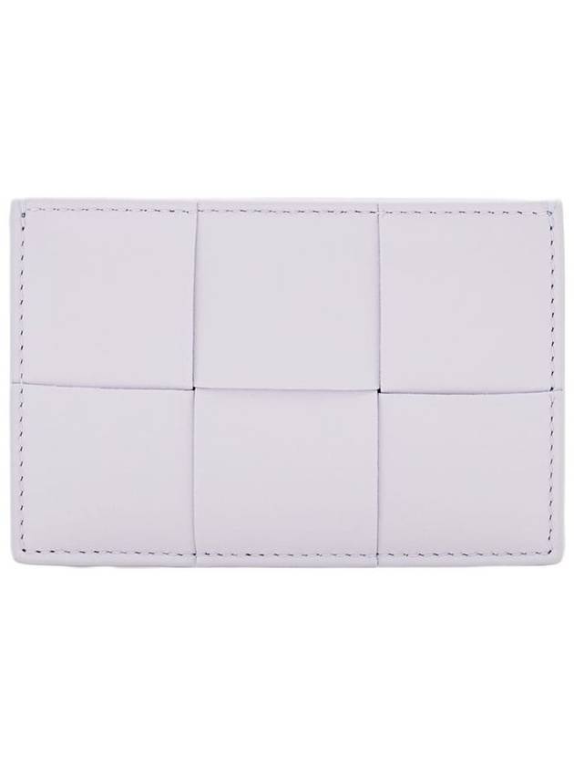 Intrecciato Lambskin Calfskin Card Wallet Case Oyster - BOTTEGA VENETA - BALAAN 1