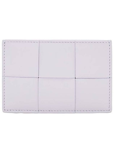 Intrecciato Lambskin Calfskin Card Wallet Case Oyster - BOTTEGA VENETA - BALAAN 1