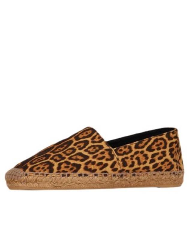 Logo Leopard Canvas Espadrilles Brown - SAINT LAURENT - BALAAN 2