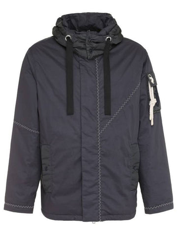 Albatross Hooded Jacket Navy - MONCLER - BALAAN.