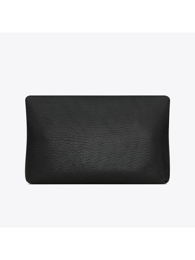 Cassandre Embellished Leather Clutch Bag Black - SAINT LAURENT - BALAAN 4