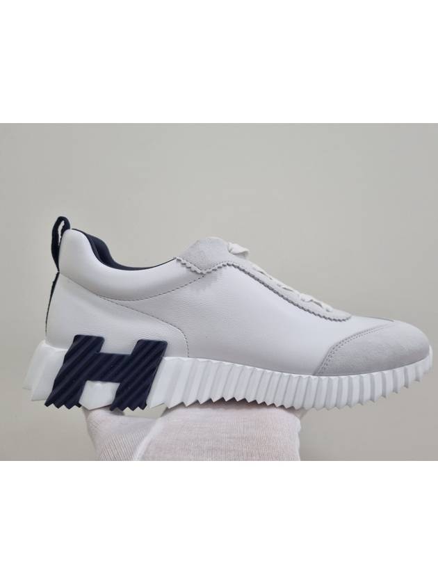 Bouncing Sneakers Calfskin Suede Goatskin Blanc - HERMES - BALAAN 3