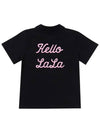 Hello Lala New Collar Polo Shirt Black - LALA SMILE - BALAAN 5