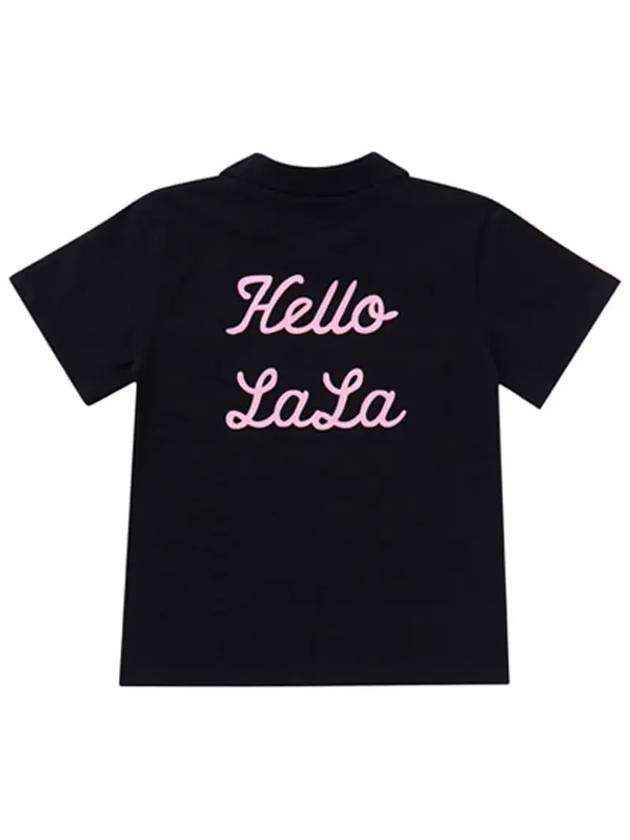 Hello Lala New Collar Polo Shirt Black - LALA SMILE - BALAAN 5