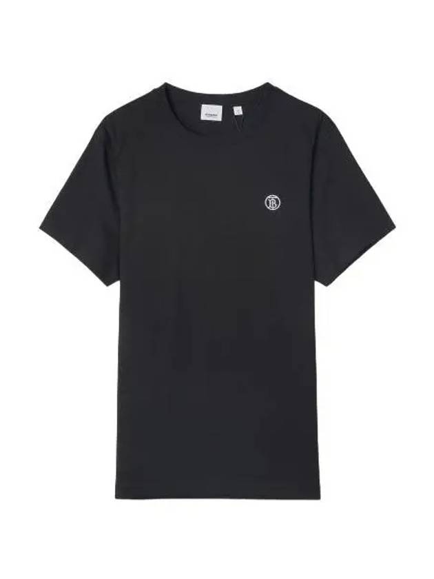 Monogram motif t shirt black short sleeve - BURBERRY - BALAAN 1