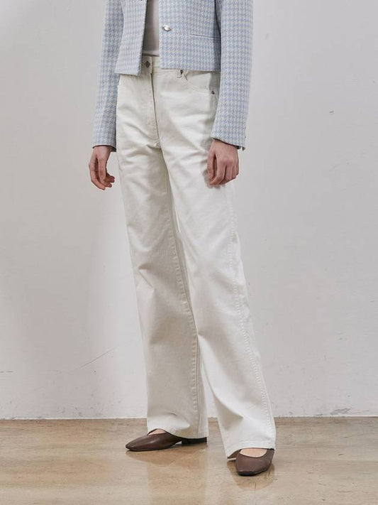 Denim Classic Straight Pants White - RYUL+WAI: - BALAAN 1