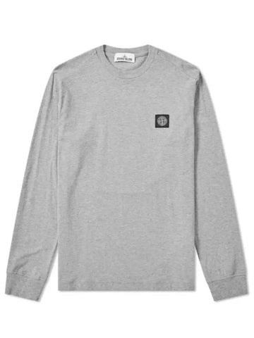 Stone Island 22713 Long Sleeve Patch Logo Tee Gray 701522713V1064 - STONE ISLAND - BALAAN 1