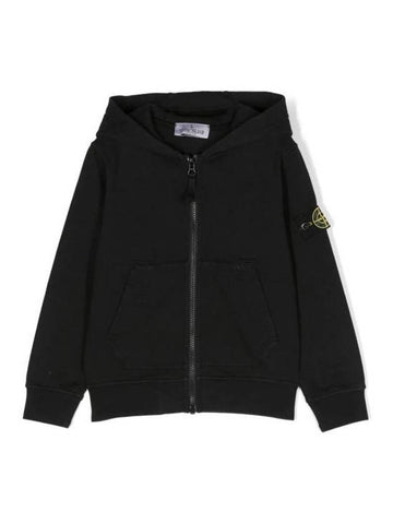 Kids Wappen Patch Hooded Jacket Black - STONE ISLAND - BALAAN 1