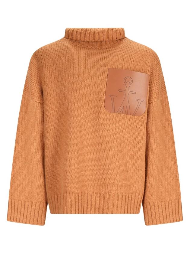 Leather patch pocket turtleneck brown - JW ANDERSON - BALAAN 2