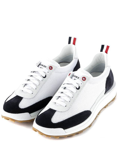 Fine Kid Suede Tech Runner Sneaker Navy - THOM BROWNE - BALAAN 2