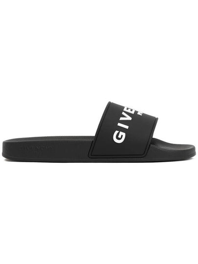 Logo Rubber Slide Slippers Black - GIVENCHY - BALAAN 2