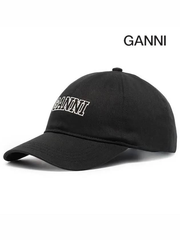 Embroid Logo Ball Cap Black - GANNI - BALAAN 4