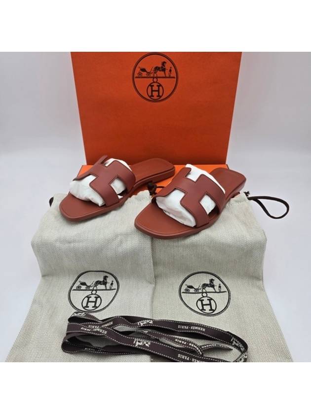 Oran Calfskin Sandals Rouge - HERMES - BALAAN 8