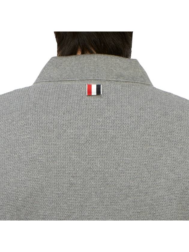 Textured Striped Cotton Bomber Jacket Grey - THOM BROWNE - BALAAN 8