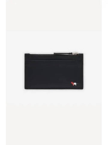 Maison Kitsune TRICOLOR FOX LONG ZIPPED CARD HOLDER BLACK - MAISON KITSUNE - BALAAN 1