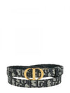 30 Montaigne Gold Hardware Jacquard Reversible Leather Belt Black Blue - DIOR - BALAAN 2