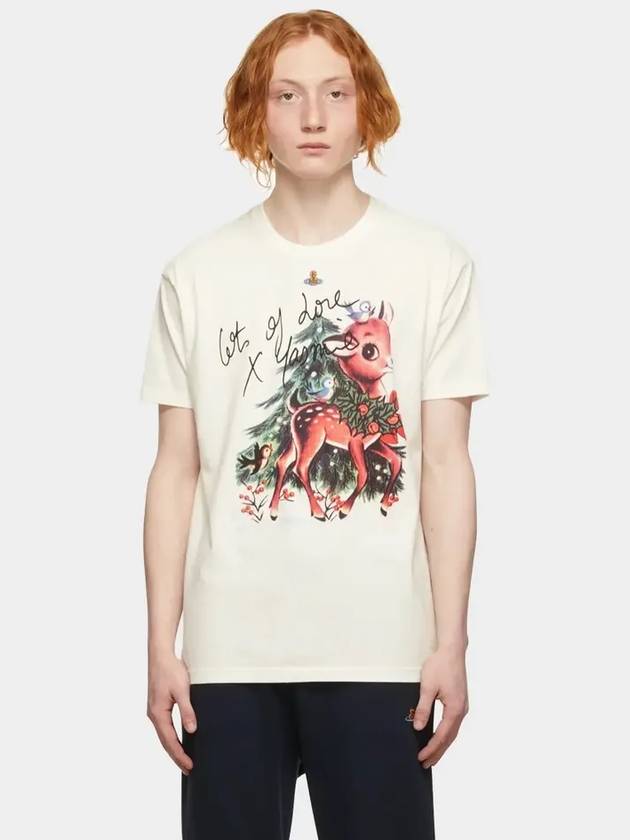 Short Sleeve Unisex Bambi Classic TShirt White 3G010001 - VIVIENNE WESTWOOD - BALAAN 2