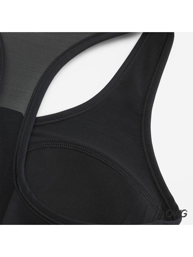 Swoosh Front Zipper Dri Fit Padded Sports Bra Black - NIKE - BALAAN 6