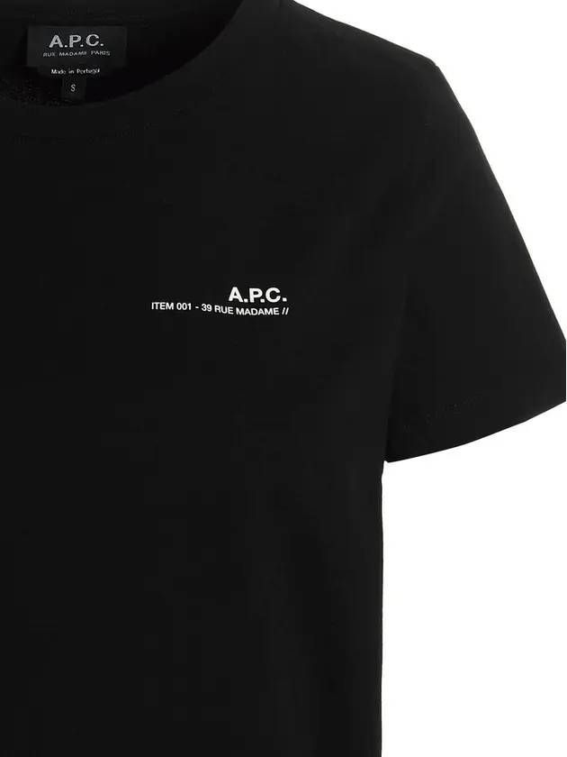 Item Logo Crew Neck Short Sleeve T-Shirt Black - A.P.C. - BALAAN 4