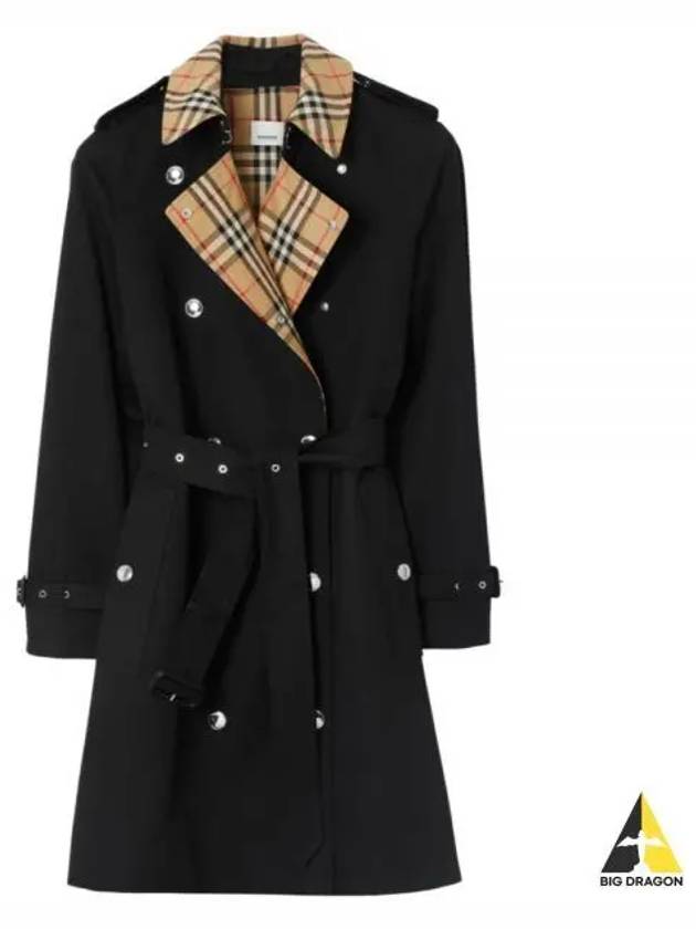 Check Collar Trench Coat Black - BURBERRY - BALAAN 2