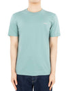 Men s Logo Cotton Short Sleeve Aqua Green UB360A5 B760 A04 - ERMENEGILDO ZEGNA - BALAAN 1