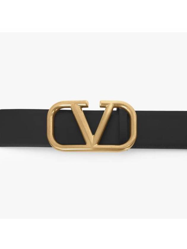 Signature Calfskin Belt Black - VALENTINO - BALAAN 5