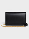 Triomphe Chain Shiny Calfskin Half Wallet Black - CELINE - BALAAN 4