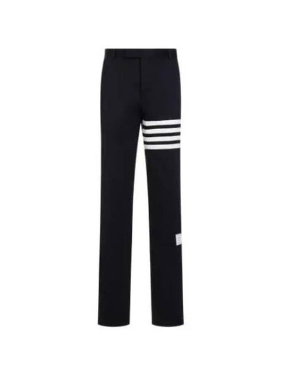 Diagonal Unconstructed Chino Straight Pants Navy - THOM BROWNE - BALAAN 2