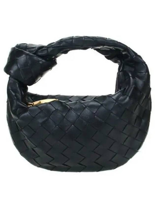 Jodie Intrecciato Small Tote Bag Black - BOTTEGA VENETA - BALAAN 2