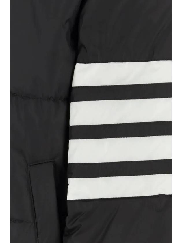 Men's 4 Bar Button Down Hooded Padding Black - THOM BROWNE - BALAAN 4