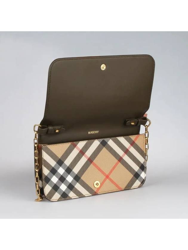 Check Chain Strap Cross Bag Sand - BURBERRY - BALAAN 3