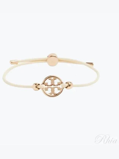 Miller Logo Charm Slider Leather Bracelet White - TORY BURCH - BALAAN 2