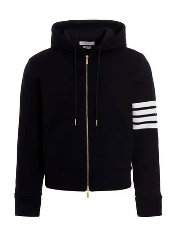 Men's Diagonal Armband Zip Up Hoodie Navy - THOM BROWNE - BALAAN 1