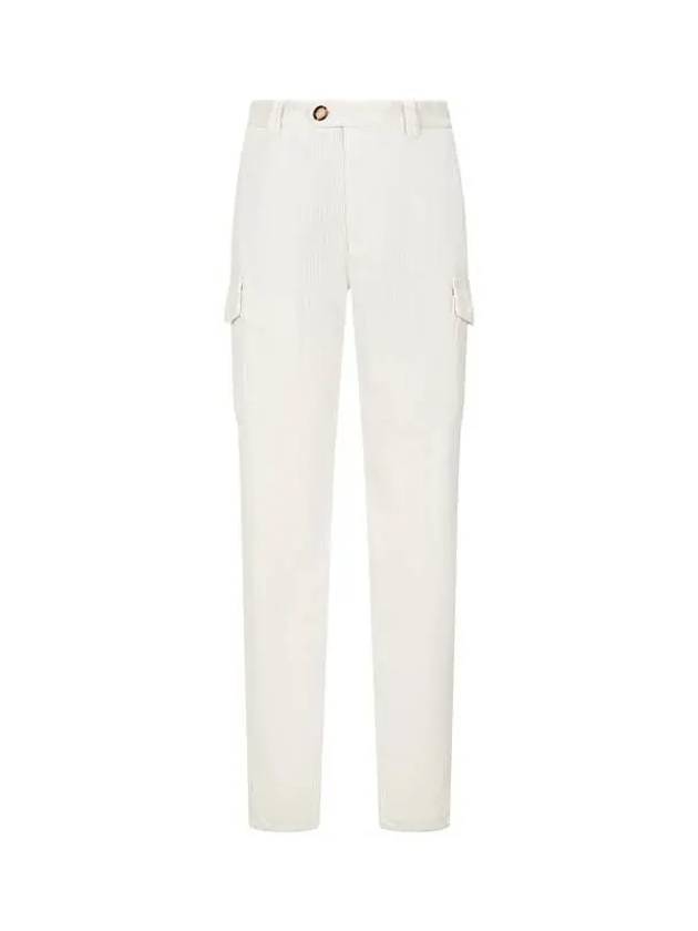 Men s Leisure Fit Corduroy Cargo Pants Ivory 270206 - BRUNELLO CUCINELLI - BALAAN 1