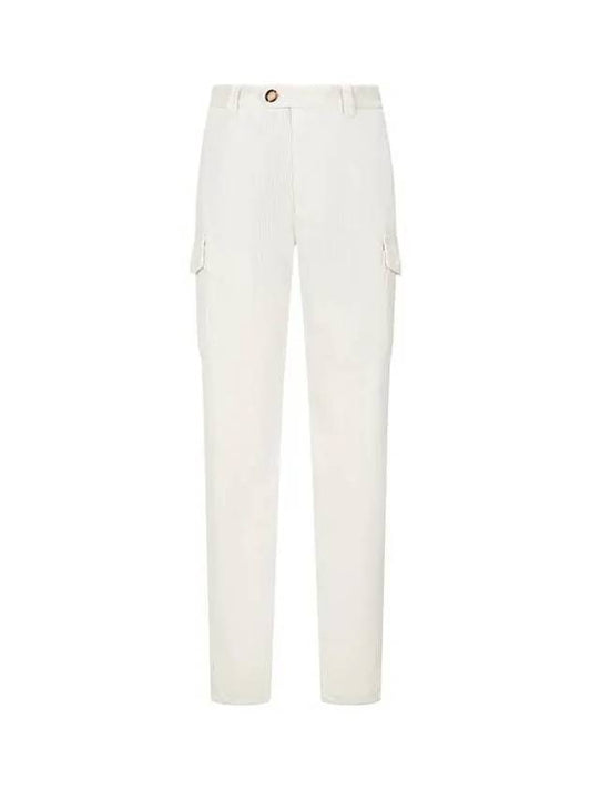 Men s Leisure Fit Corduroy Cargo Pants Ivory 270206 - BRUNELLO CUCINELLI - BALAAN 1