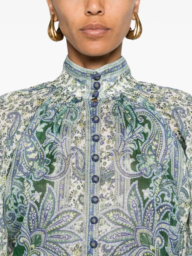 24FW Shirt 7452TSS242 GRPA GREEN PAISLEY - ZIMMERMANN - BALAAN 6