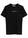 Monologo Short Sleeve T-Shirt Black - CALVIN KLEIN - BALAAN 1