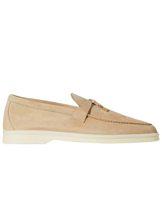 Loafers Summer Charm Suede Calfskin Light Brown Moccasins - LORO PIANA - BALAAN 1