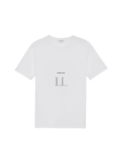 Rive Gauche Short Sleeve T-Shirt White - SAINT LAURENT - BALAAN 2