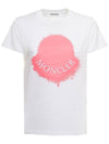 Women's Logo Print Short Sleeve T-Shirt White - MONCLER - BALAAN 1