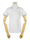 Women's Glitter Detail Logo Short Sleeve Polo Shirt White - MONCLER - BALAAN 2