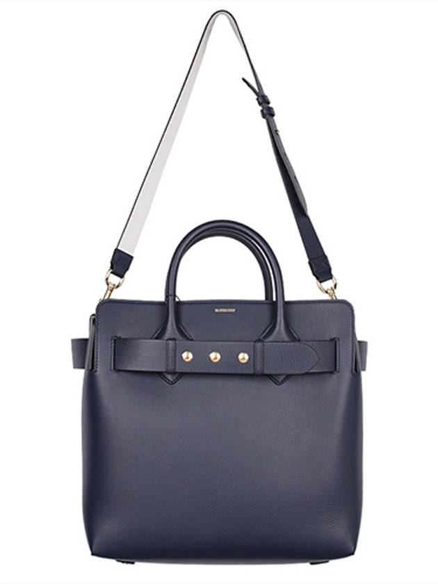 Triple Stud Belt Medium Tote Bag Navy - BURBERRY - BALAAN 2