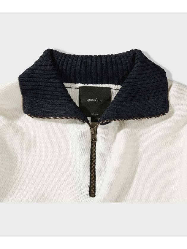 Venezia Wool Zip-up Knit Top Ivory - FFEFF STUDIO - BALAAN 4