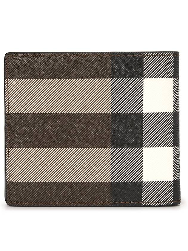 Check Leather International Bifold Wallet Dark Birch Brown - BURBERRY - BALAAN 3