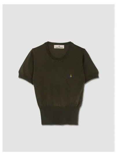 ORB Logo Short Sleeve Knit Top Green - VIVIENNE WESTWOOD - BALAAN 2