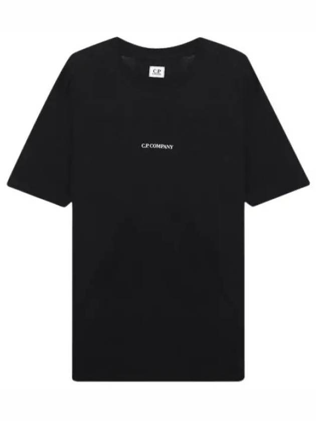 Jersey Reverse Print Short Sleeve T-Shirt Black - CP COMPANY - BALAAN 2