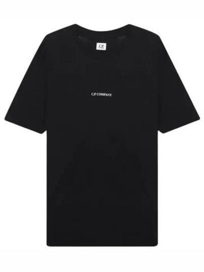 Jersey Reverse Print Short Sleeve T-Shirt Black - CP COMPANY - BALAAN 2